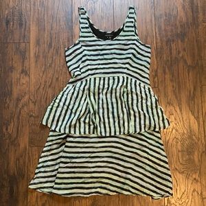 Theory Striped Sleeveless Silk Dress